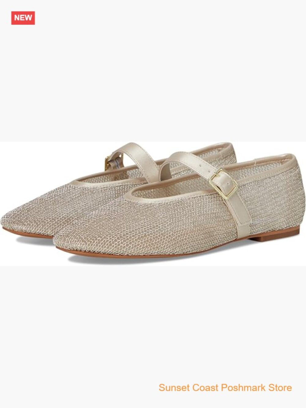 Ballet Flat with Buckle - Lightweight Mesh Slingback Flat